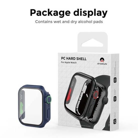 Θήκη PC με Tempered Glass Ahastyle WG115 Apple Watch 7/8/9 45mm Upgrade σε Ultra Μπλε Θήκη PC με Tempered Glass Ahastyle WG115 Apple Watch 7/8/9 45mm Upgrade σε Ultra Μπλε