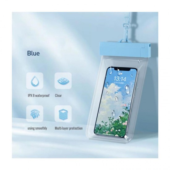 Waterproof Θήκη inos για Smartphones έως 6.9'' Διάφανο-Γαλάζιο Waterproof Θήκη inos για Smartphones έως 6.9'' Διάφανο-Γαλάζιο