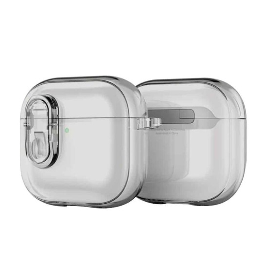 Θήκη TPU & PC Dux Ducis PECL Apple AirPods 4 με Γάντζο Γκρι Θήκη TPU & PC Dux Ducis PECL Apple AirPods 4 με Γάντζο Γκρι