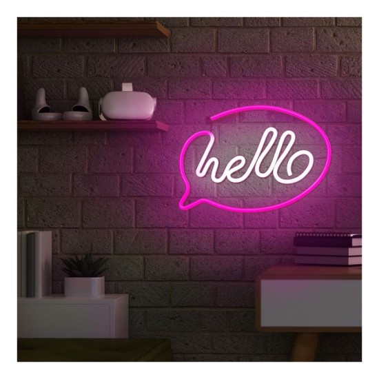 Neon LED Forever Light FLNE15 HELLO (USB/Μπαταρίας & On/Off) Ροζ - Λευκό Neon LED Forever Light FLNE15 HELLO (USB/Μπαταρίας & On/Off) Ροζ - Λευκό