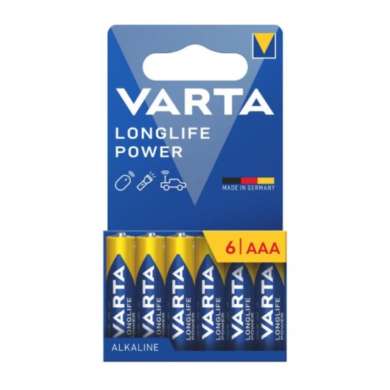Μπαταρία Alkaline Varta Longlife Power AAA LR03 Plastic Free (6 τεμ.) Μπαταρία Alkaline Varta Longlife Power AAA LR03 Plastic Free (6 τεμ.)