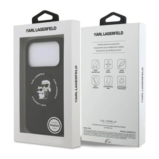 Θήκη Σιλικόνης Karl Lagerfeld Apple iPhone 17 Pro Max Magsafe Ring Karl & Choupette Μαύρο Θήκη Σιλικόνης Karl Lagerfeld Apple iPhone 17 Pro Max Magsafe Ring Karl & Choupette Μαύρο