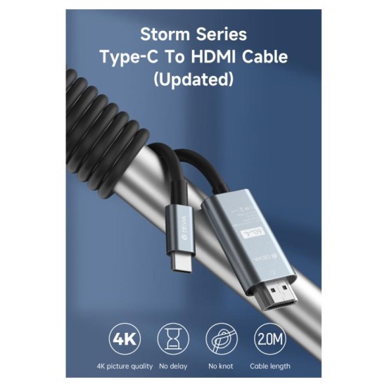 Καλώδιο Σύνδεσης USB 2.0 Devia EC084 HDMI σε USB C (Updated) 2m Storm Μαύρο Καλώδιο Σύνδεσης USB 2.0 Devia EC084 HDMI σε USB C (Updated) 2m Storm Μαύρο