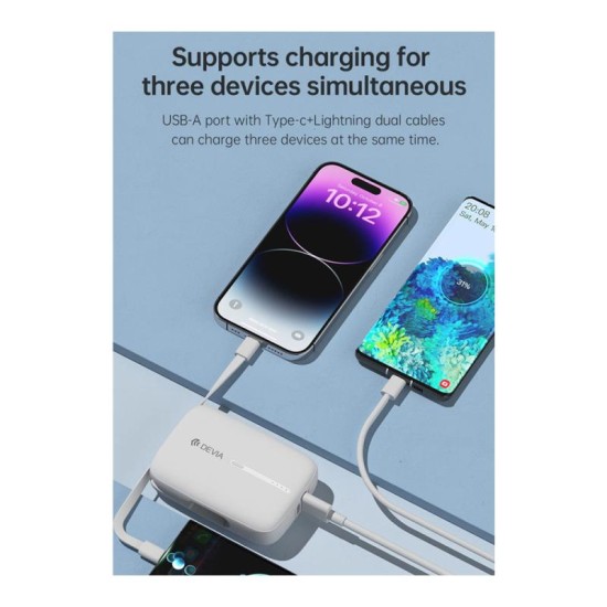 Φορτιστής Ανάγκης Devia EP158 10W 10000mAh με 2 Ενσωματωμένα Καλώδια Kintone Μαύρο Φορτιστής Ανάγκης Devia EP158 10W 10000mAh με 2 Ενσωματωμένα Καλώδια Kintone Μαύρο