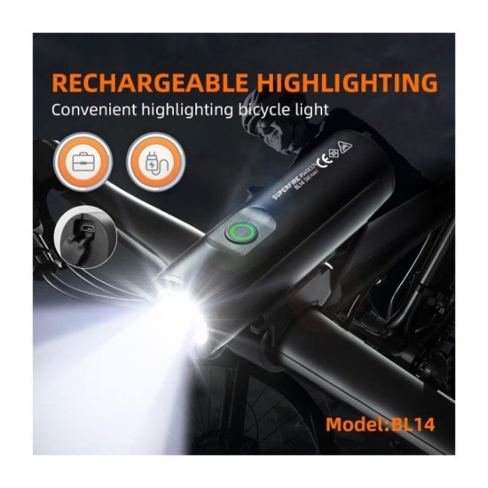 Επαναφορτιζόμενος Φακός Ποδηλάτου Superfire BL14 2000mAh 400lm Επαναφορτιζόμενος Φακός Ποδηλάτου Superfire BL14 2000mAh 400lm