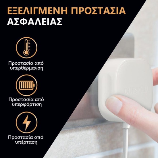 Φορτιστής Ταξιδίου Ταχείας Φόρτισης Duracell PD 30W με Έξοδο USB A & Έξοδο USB C Λευκό Φορτιστής Ταξιδίου Ταχείας Φόρτισης Duracell PD 30W με Έξοδο USB A & Έξοδο USB C Λευκό