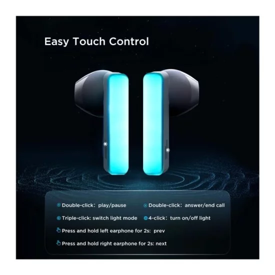 True Wireless Ακουστικά Bluetooth Joyroom JR-TC1 IceLens Series με RGB Λευκό