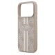 Θήκη PU Guess MagSafe Apple iPhone 17 Pro Hardcase 4G Printed Stripes Ροζ