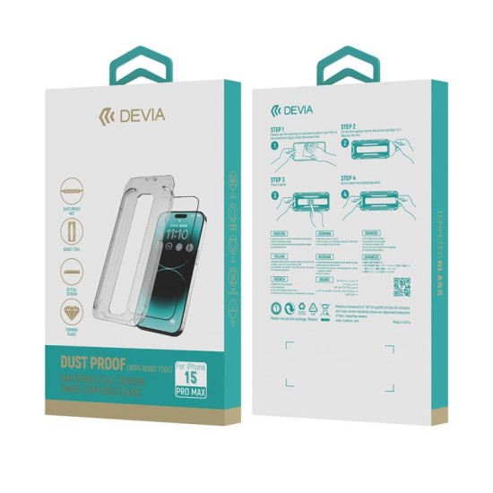 Tempered Glass Full Face Dust-Proof Devia Apple iPhone 15 Pro Max Van Διάφανο (1 τεμ.) Tempered Glass Full Face Dust-Proof Devia Apple iPhone 15 Pro Max Van Διάφανο (1 τεμ.)