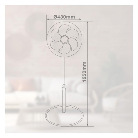 Επιδαπέδιος Ανεμιστήρας Niaros Sortino 65W με Τηλεχειριστήριο & Χρονόμετρο Λευκό Επιδαπέδιος Ανεμιστήρας Niaros Sortino 65W με Τηλεχειριστήριο & Χρονόμετρο Λευκό