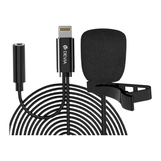Ενσύρματο Μικρόφωνο Devia EM605 Lightning 1.5m Smart Μαύρο Ενσύρματο Μικρόφωνο Devia EM605 Lightning 1.5m Smart Μαύρο