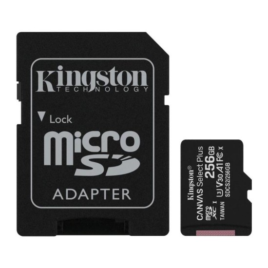 Κάρτα μνήμης Micro SDXC C10 UHS-I U3 Kingston Canvas Select Plus 100MB/s 256GB + 1 ADP Κάρτα μνήμης Micro SDXC C10 UHS-I U3 Kingston Canvas Select Plus 100MB/s 256GB + 1 ADP