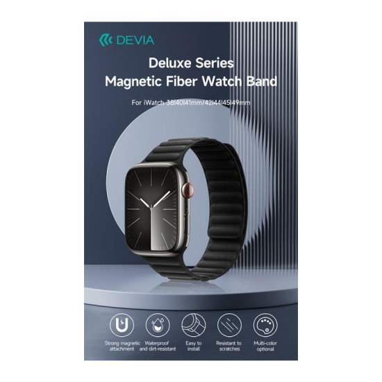 Λουράκι Devia Fiber Magnet Apple Watch (42/ 44/ 45/ 49mm) Deluxe Ανοιχτό Καφέ Λουράκι Devia Fiber Magnet Apple Watch (42/ 44/ 45/ 49mm) Deluxe Ανοιχτό Καφέ