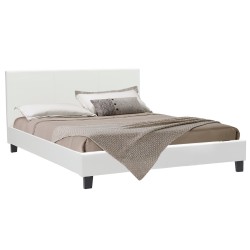 Κρεβάτι Nevil  150x200 PU χρώμα λευκό ματ