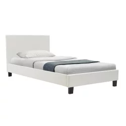 Κρεβάτι Nevil  100x200 PU χρώμα λευκό ματ