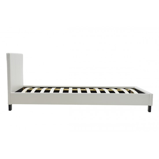 Κρεβάτι Nevil pakoworld μονό 100x200 PU χρώμα λευκό ματ Model: 006-000012