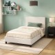 Κρεβάτι Nevil  100x200 PU χρώμα λευκό ματ