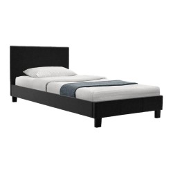 Κρεβάτι Nevil  100x200 PU χρώμα μαύρο ματ