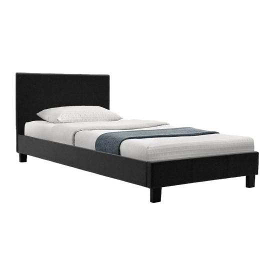 Κρεβάτι Nevil  100x200 PU χρώμα μαύρο ματ