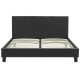 Κρεβάτι Nevil pakoworld διπλό 150x200 PU χρώμα μαύρο ματ Model: 006-000015