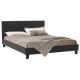 Κρεβάτι Nevil pakoworld διπλό 150x200 PU χρώμα μαύρο ματ Model: 006-000015