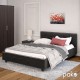 Κρεβάτι Roi pakoworld διπλό 160x200 PU μαύρο ματ + αποθηκευτικό χώρο Model: 006-000017