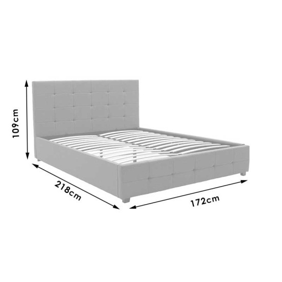 Κρεβάτι Roi  διπλό 160x200 PU μαύρο ματ + αποθηκευτικό χώρο