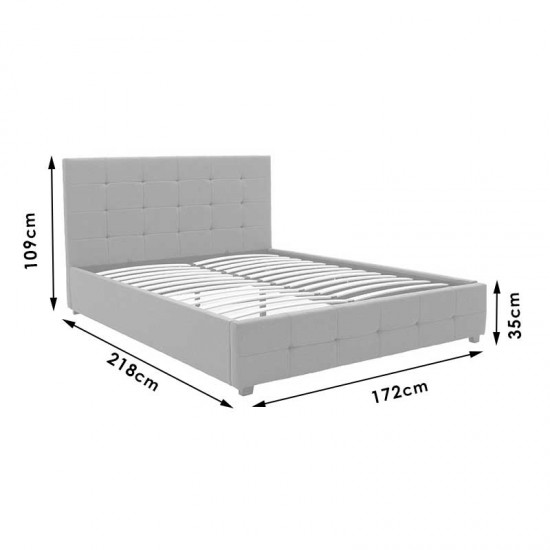 Κρεβάτι Roi pakoworld διπλό 160x200 ύφασμα ανθρακί + αποθηκευτικό χώρο Model: 006-000018