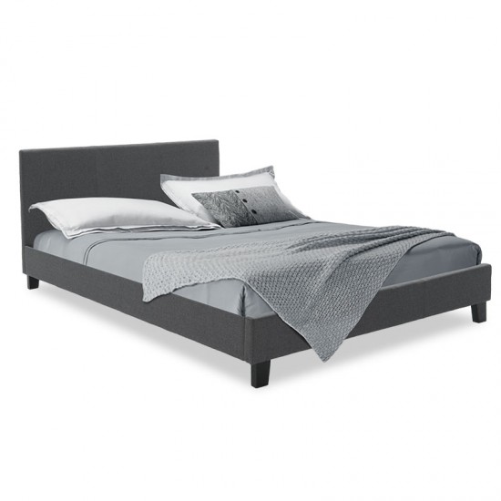 Κρεβάτι Nevil pakoworld διπλό 150x200 με ύφασμα χρώμα ανθρακί Model: 006-000020