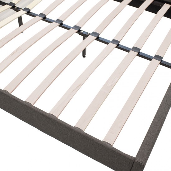 Κρεβάτι Nevil pakoworld διπλό 150x200 με ύφασμα χρώμα ανθρακί Model: 006-000020