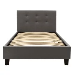 Κρεβάτι Mago  ύφασμα ανθρακί 100x200εκ