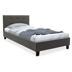 Κρεβάτι Mago  ύφασμα ανθρακί 100x200εκ