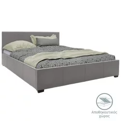 Κρεβάτι Norse  pu γκρι ματ με αποθηκευτικό χώρο 160x200εκ