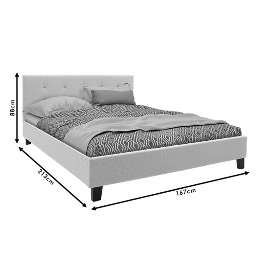 Κρεβάτι Mago pakoworld διπλό ύφασμα εκρού 160x200εκ Model: 006-000041