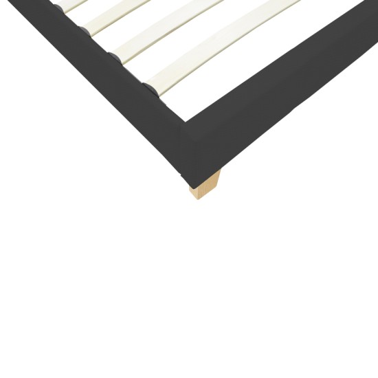 Κρεβάτι Nevil  ύφασμα ανθρακί με ξύλινο πόδι σε φυσική απόχρωση 100x200εκ