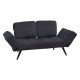 Καναπές - κρεβάτι 3θέσιος Jackie pakoworld ύφασμα ανθρακί-μέταλλο μαύρο 190x80x74εκ Model: 024-000035