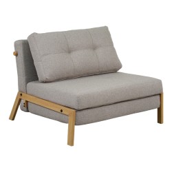 Πολυθρόνα-κρεβάτι Fancy  ύφασμα σε μπεζ απόχρωση με φυσικό πόδι 95x98x70εκ