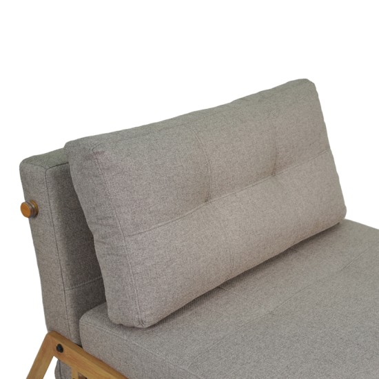 Πολυθρόνα-κρεβάτι Fancy  ύφασμα σε μπεζ απόχρωση με φυσικό πόδι 95x98x70εκ