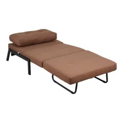 Πολυθρόνα-κρεβάτι Fancy  ύφασμα σε απόχρωση καφέ με μαύρο πόδι 95x98x70εκ