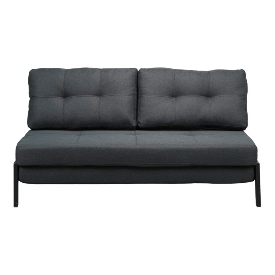 Καναπές 2θέσιος-κρεβάτι Fancy  ύφασμα σε ανθρακί απόχρωση με μαύρο πόδι 150x92x77εκ