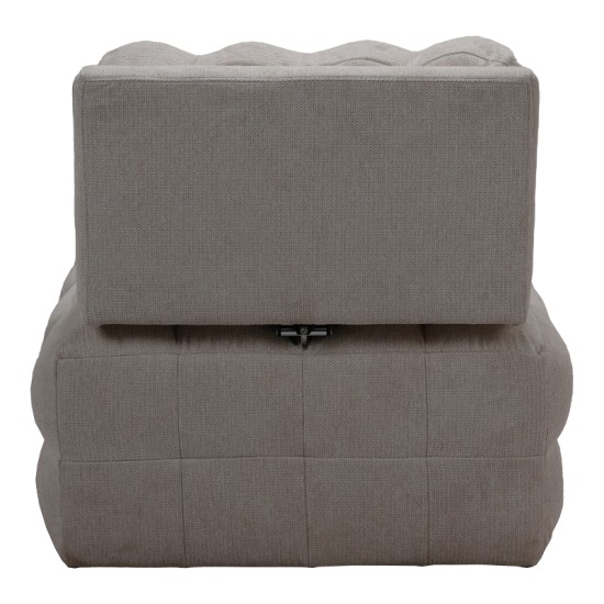 Πολυθρόνα-κρεβάτι Jelica  γκρι-μπεζ ύφασμα 88x110x86εκ