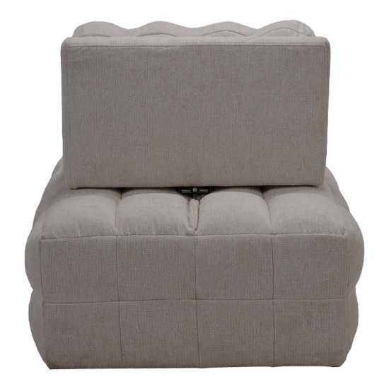 Πολυθρόνα-κρεβάτι Jelica  γκρι-μπεζ ύφασμα 88x110x86εκ