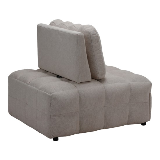 Πολυθρόνα-κρεβάτι Jelica  γκρι-μπεζ ύφασμα 88x110x86εκ