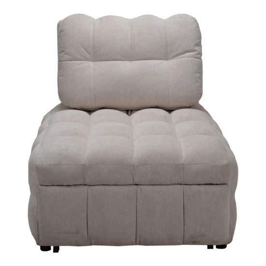 Πολυθρόνα-κρεβάτι Jelica  γκρι-μπεζ ύφασμα 88x110x86εκ