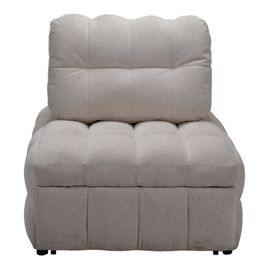 Πολυθρόνα-κρεβάτι Jelica  γκρι-μπεζ ύφασμα 88x110x86εκ