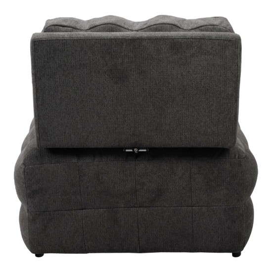 Πολυθρόνα-κρεβάτι Jelica  γκρι ύφασμα 88x110x86εκ