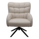 Πολυθρόνα Fremilia  περιστρεφόμενη γκρι-μπεζ ύφασμα με μαύρη μεταλλική βάση 75x80x94εκ