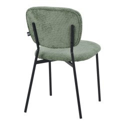 Καρέκλα Cathair  μπουκλέ ύφασμα σε λαδί απόχρωση με μαύρα μεταλλικά πόδια 48x53x82εκ