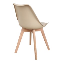 Καρέκλα Gaston  PP-PU taupe απόχρωση- φυσικό πόδι 43x51x75εκ