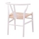 Καρέκλα Wishbone  rubberwood-σχοινί σε λευκή απόχρωση 60x51x80εκ